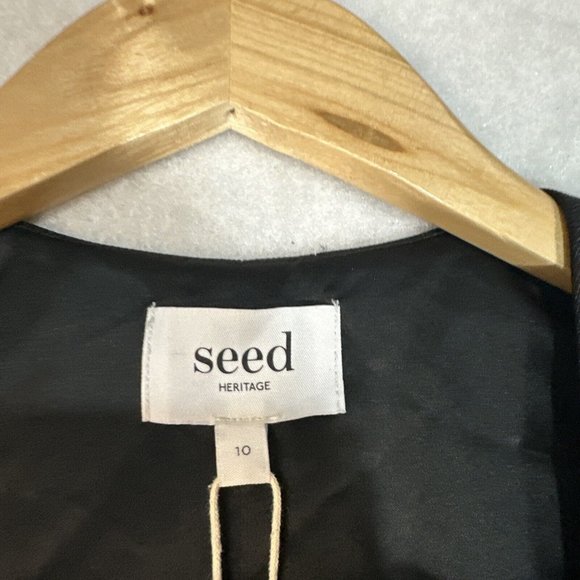 Seed Heritage Womens Waistcoat Vest Gilet size 10 Black NWT Tie Front - Picture 5 of 7